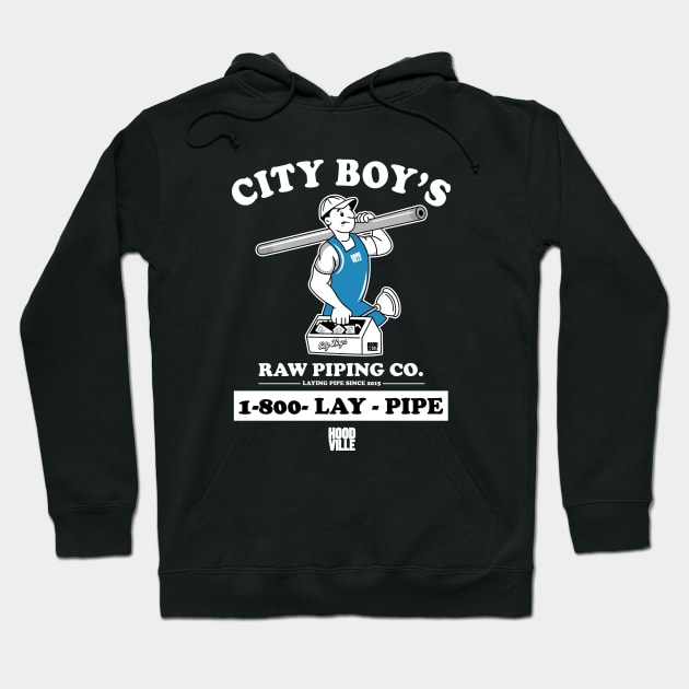 City Boy’s Raw Piping Co Lay Pipe Hoodie by jasonford